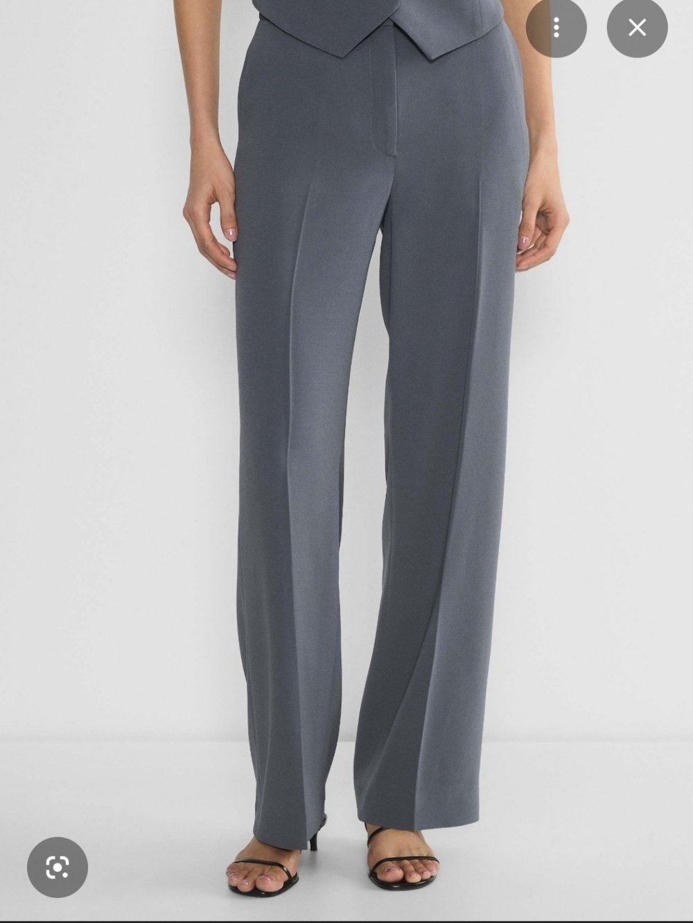 Babaton Aritzia Blue Grey Agency Trousers 16 Mirror Crepe